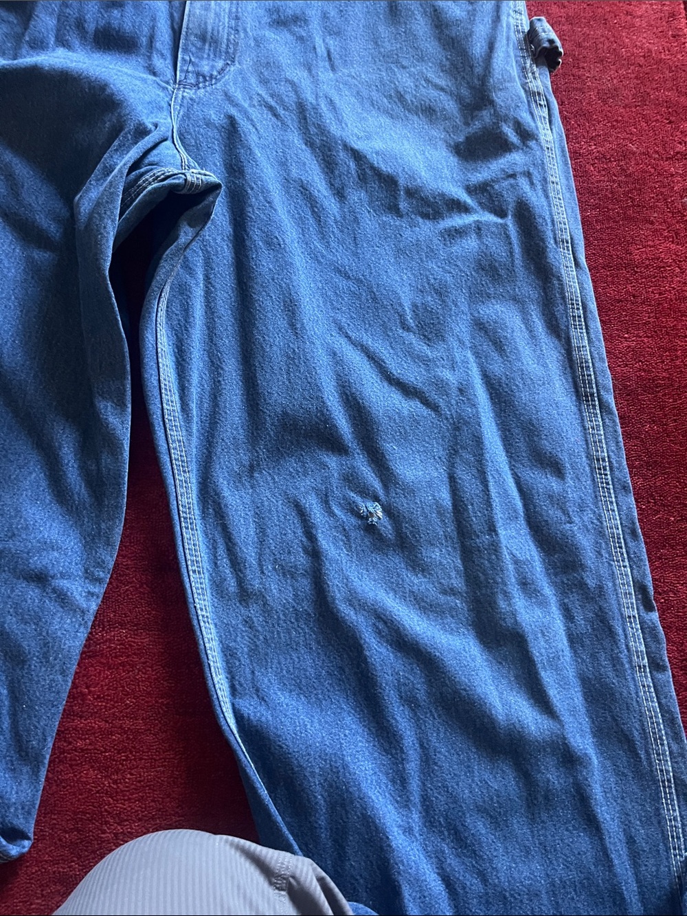 Carhartt Vintage 90s Blue Cotton Denim Bib Overalls  Made In USA - Picture 9 of 9